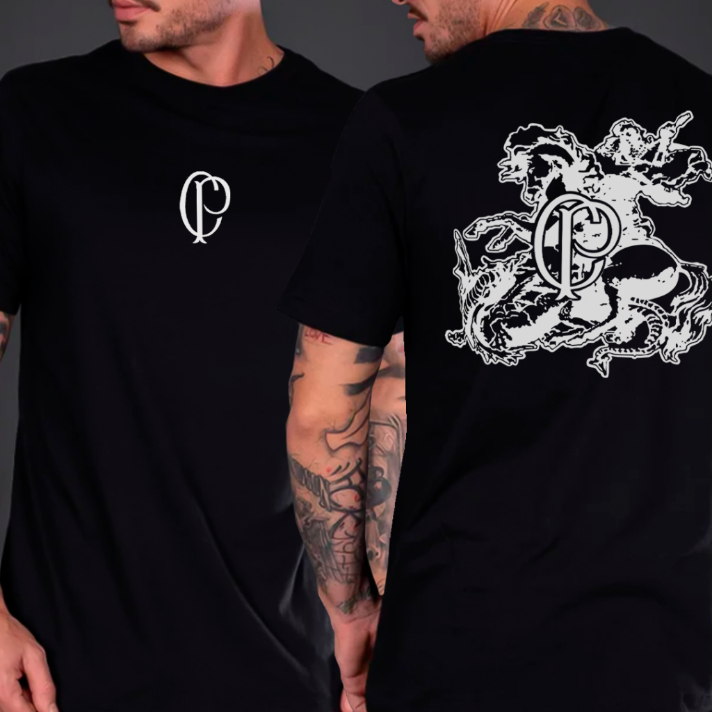 Camisa Camiseta Corinthians São Jorge lançamento Blusa Masculina Hugo Souza Adulta Infantil