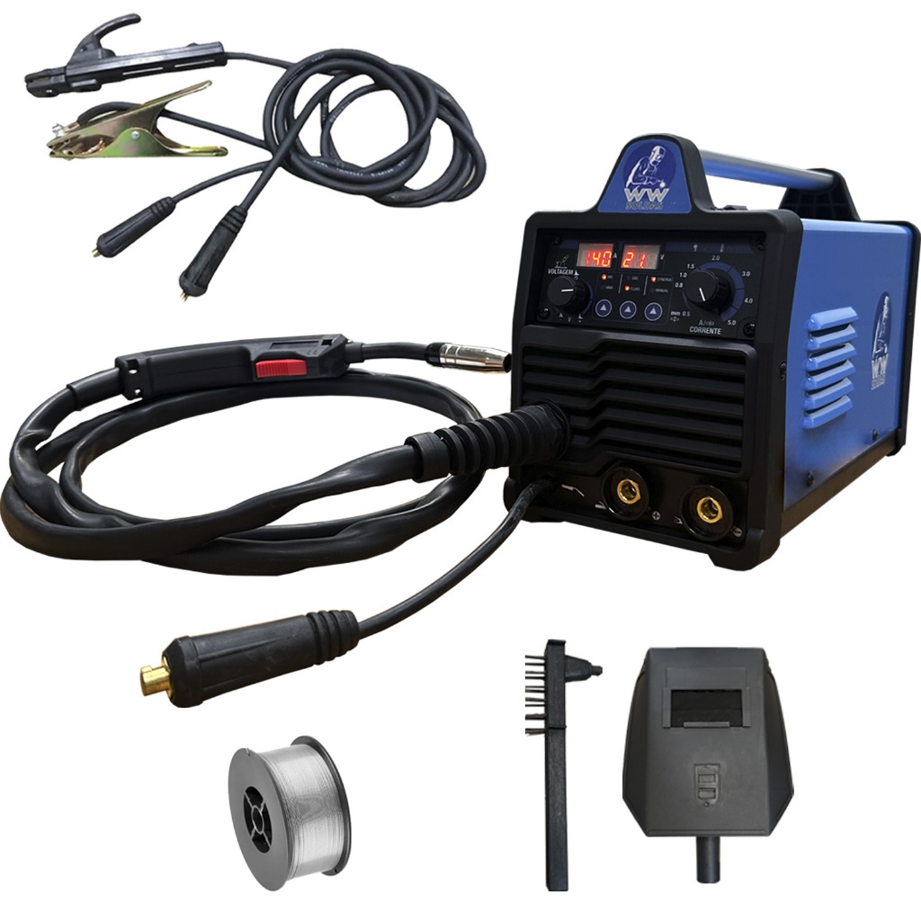 Maquina Inversora Multiprocesso Mig tig eletrodo 140amp 220V Visor Digital Wwsoldas em Oferta na Shopee