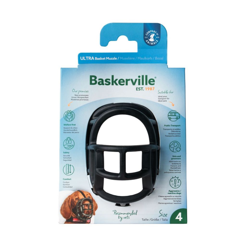 Focinheira para Cães Baskerville Preta G Tamanho 4