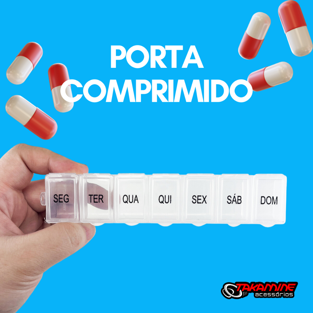 Porta Comprimido de Bolsa medicamentos Vitamina Remédios Semanal Caixa Organizadora