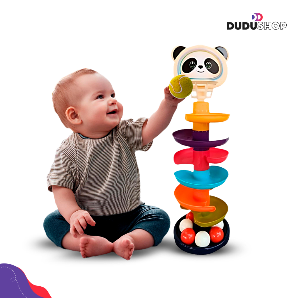 Torre Bolinha Tobogã 7 Voltas Torre Divertida Brinquedo Sensorial Criança Bebês Torre 43cm Presente em Oferta na Shopee