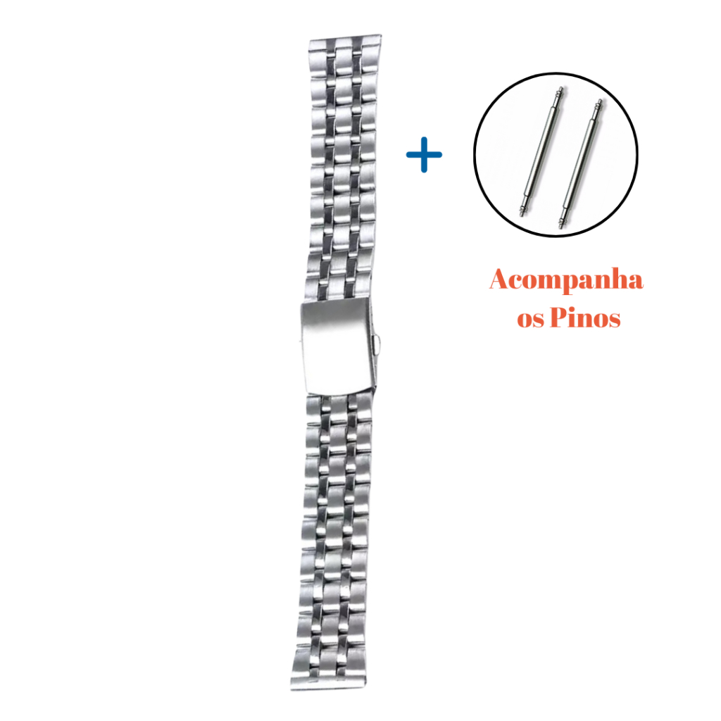 Pulseira de relógio de Aço inoxidável Reta - Masculino Feminino Relógio de Pulso - 18mm 20mm 22mm 24mm 26mm em Oferta na Shopee