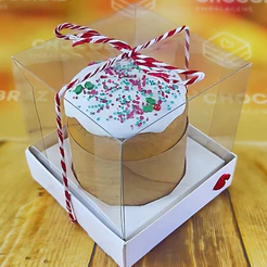 100 CAIXAS PARA 1 CUPCAKE MINI BOLO BRANCA 10x10x10 CONFEITARIA TAMPA ACETATO ( CHOCO)