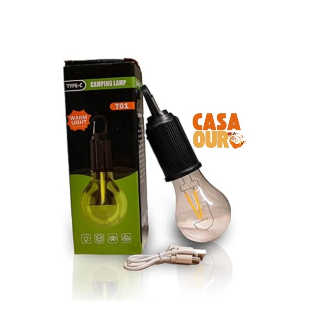 Lâmpada Recarregável Luminária Led Iluminação Emergência Camping Pescaria