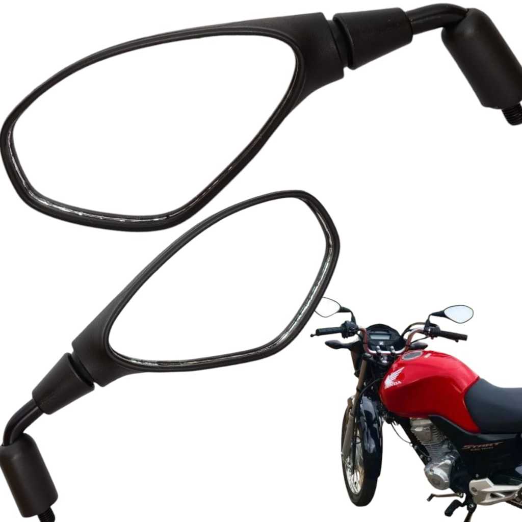 Par Retrovisor Bmw F800 Haste Curta Fixo Rebaixado Rosca Honda Fan 125 150 160 Cb 300 Xre 300
