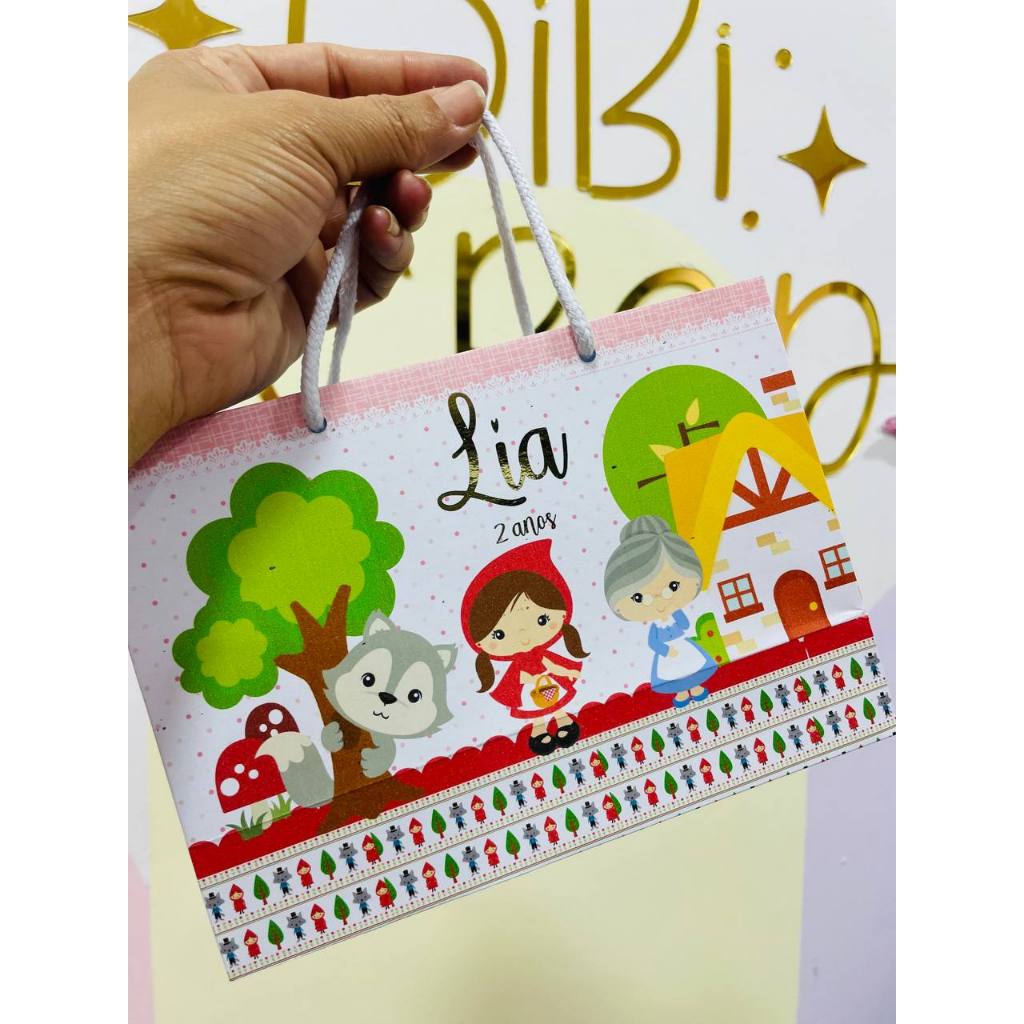 Sacolinha surpresa  Chapeuzinho Vermelho / Personalizados/Lembrancinhas/Festa infantil/Aniversário/ Caixa sacola