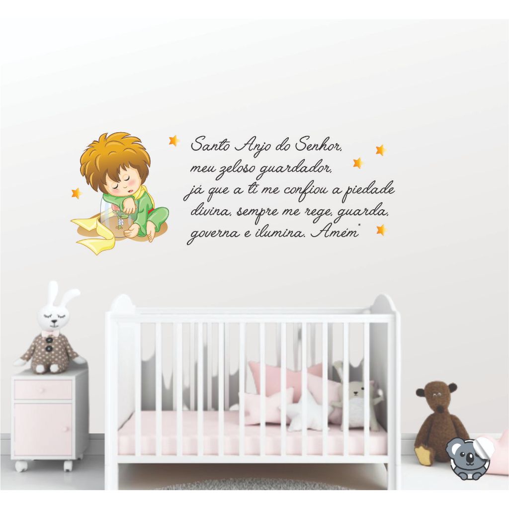 Adesivo De Parede Santo Anjo Do Senhor e Pequeno Principe Papel de Parede Auto Colante Decalque