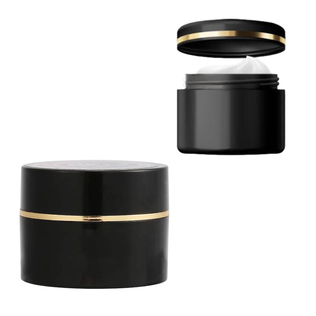 Pote Plástico Vazio Para Cosméticos  Cremes 250gramas Com Filete Friso Fio Dourado em Oferta na Shopee