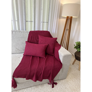 Kit Peseira Manta Luxo Decorativa Pompom Cama Casal + 2 Capas em Oferta na Shopee
