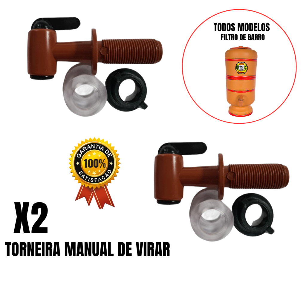 kit 2 Torneira Manual / de Virar - Para Filtro De Barro, Suqueira e afins 2 Unidade