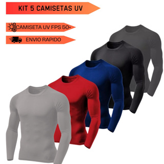 Kit 5 Camiseta UV Proteção Solar Uv50 Segunda Pele Praia Verão Lançamento Cores Sortidas em Oferta na Shopee