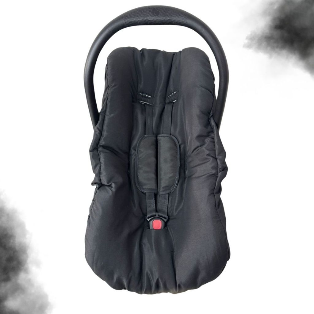 Kit para bebê conforto 3 peças Preto Galzerano Cosco Burigotto Universal capa + protetores cinto