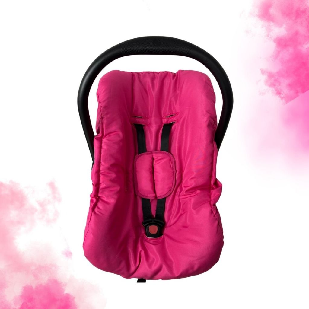Kit para bebê conforto 3 peças Pink Galzerano Cosco Burigotto Universal capa + protetores cinto