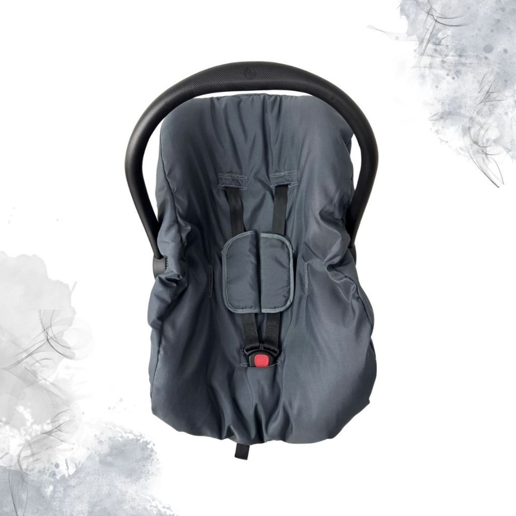 Kit para bebê conforto 3 peças Cinza Galzerano Cosco Burigotto Universal capa + protetores cinto