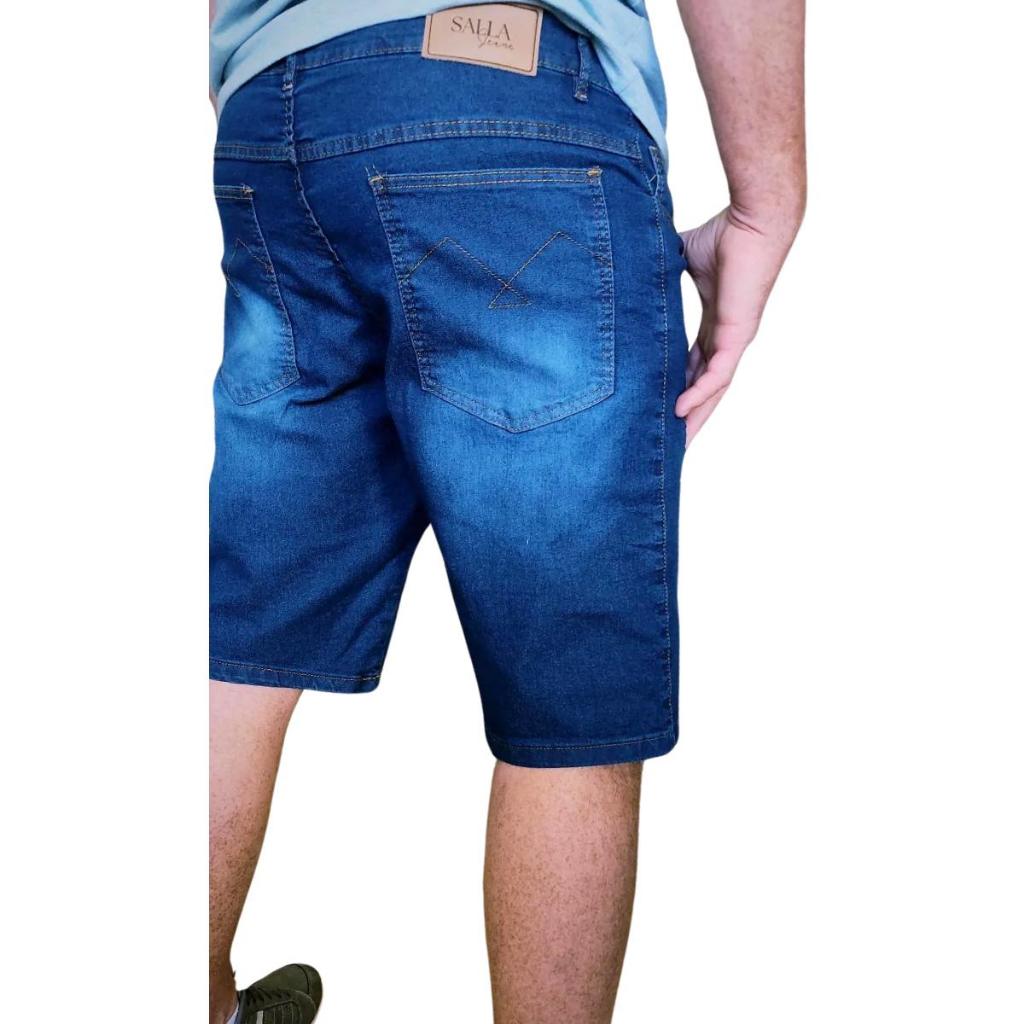 Bermuda Masculina Jeans Tradicional com Elastano Lycra Promoção
