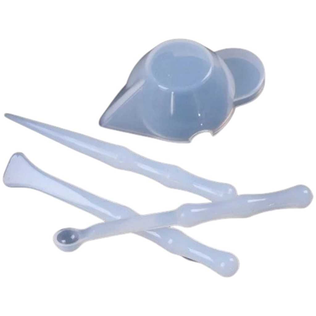 KIT MIX COPO Conjunto 3 Varinhas Silicone Molde Copo Dosador Resinas