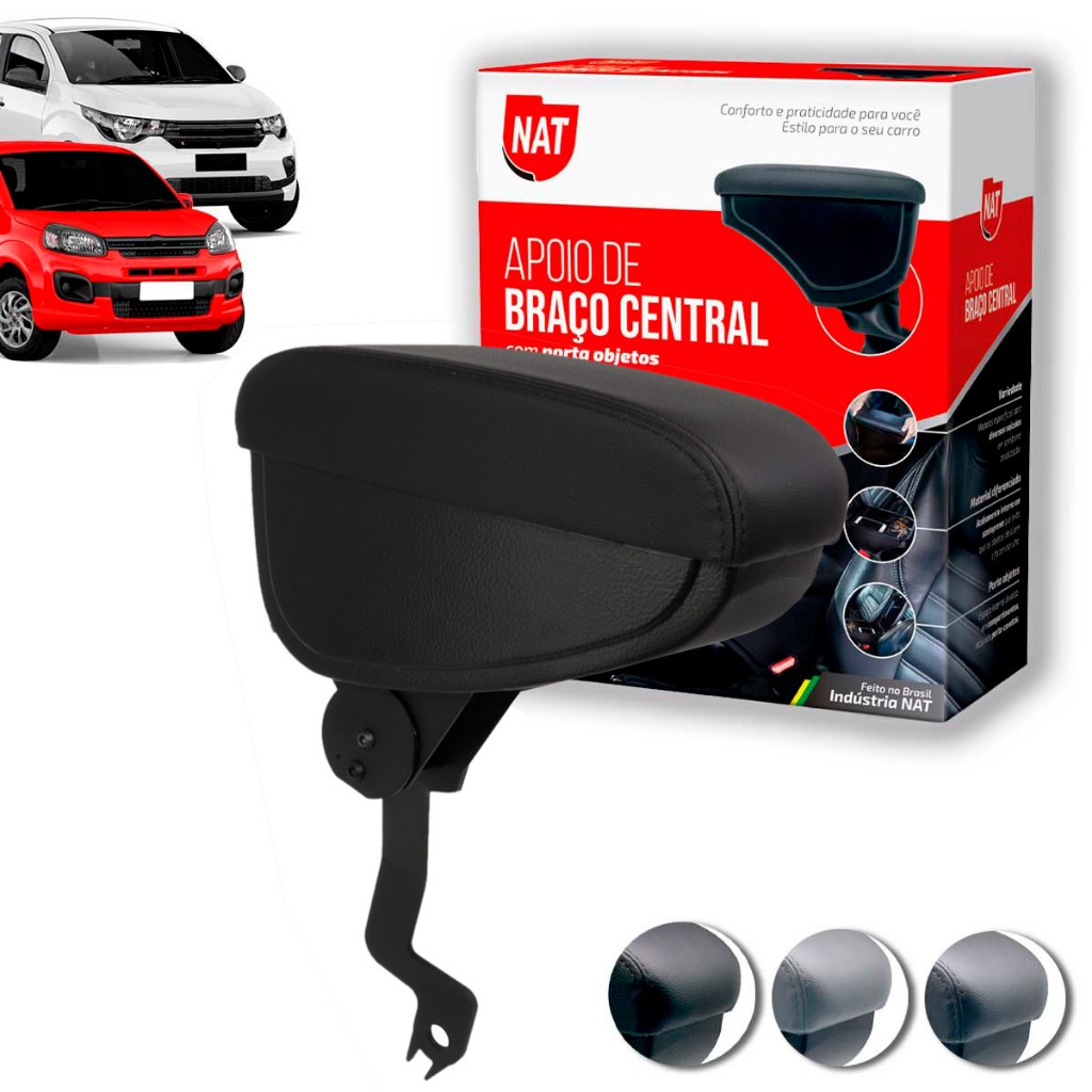 Apoio de Braço Uno 2011 Até 2026 E Mobi 2017 Até 2026 C/ Porta Objeto em Oferta na Shopee