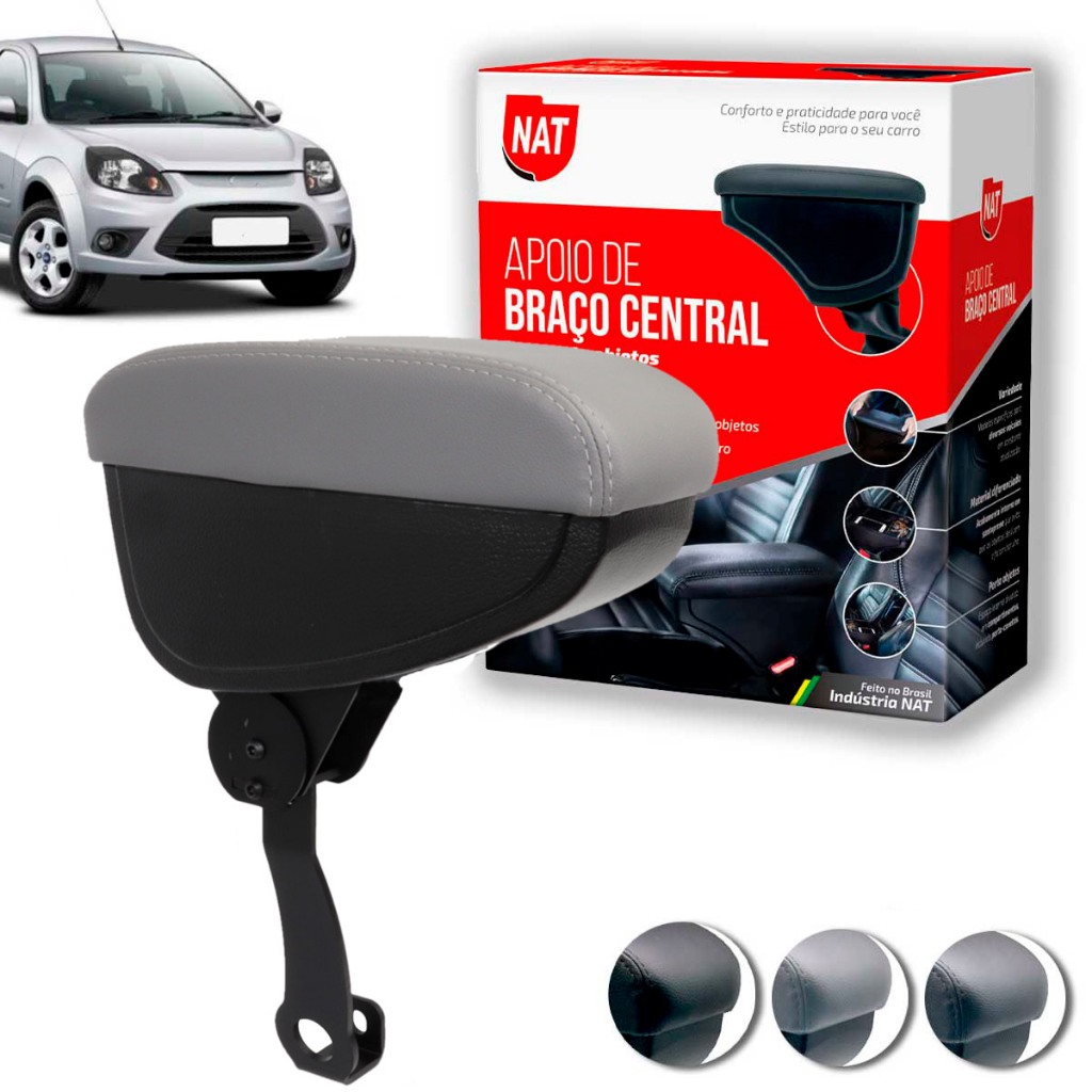 Apoio de Braço Ka Ano 2008 Até 2013 C/ Porta Objeto - Encaixe Fecho Cinto em Oferta na Shopee
