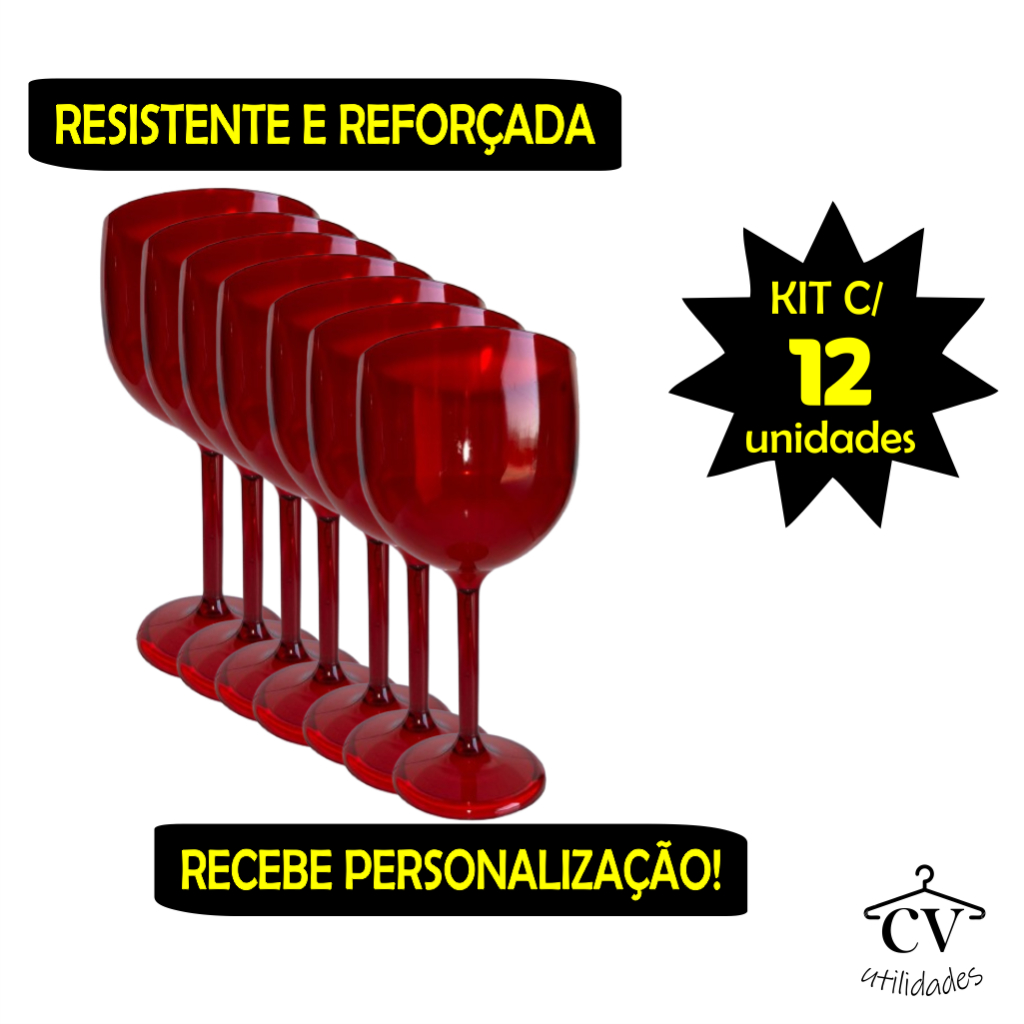 12 Taças Gin acrílico 580ml (SEM PERSONALIZAÇÃO)