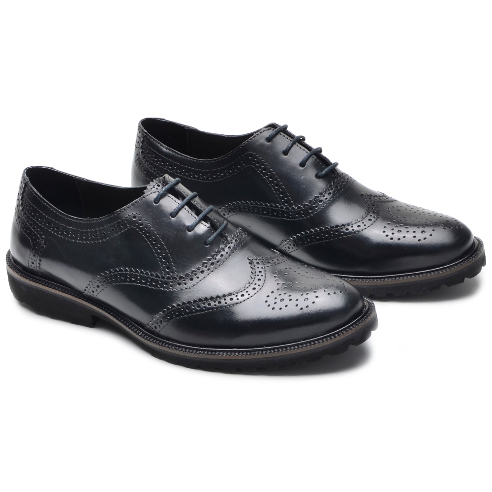 Sapato Masculino Oxford Brogue Wing Couro Legítimo, Confortável, Solado EVA, Alta Qualidade, Pronta Entrega, 37-49