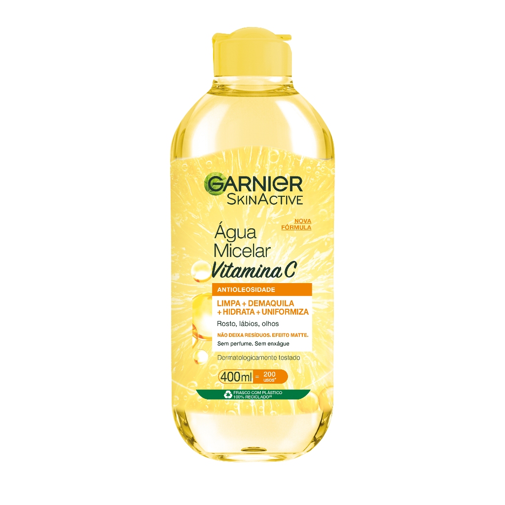 Água Micelar Garnier SkinActive Antioleosidade Vitamina C, 400ml