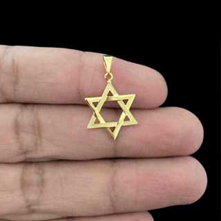 Pingente Estrela de Davi Entrelaçado Banhado a Ouro 18k em Oferta na Shopee