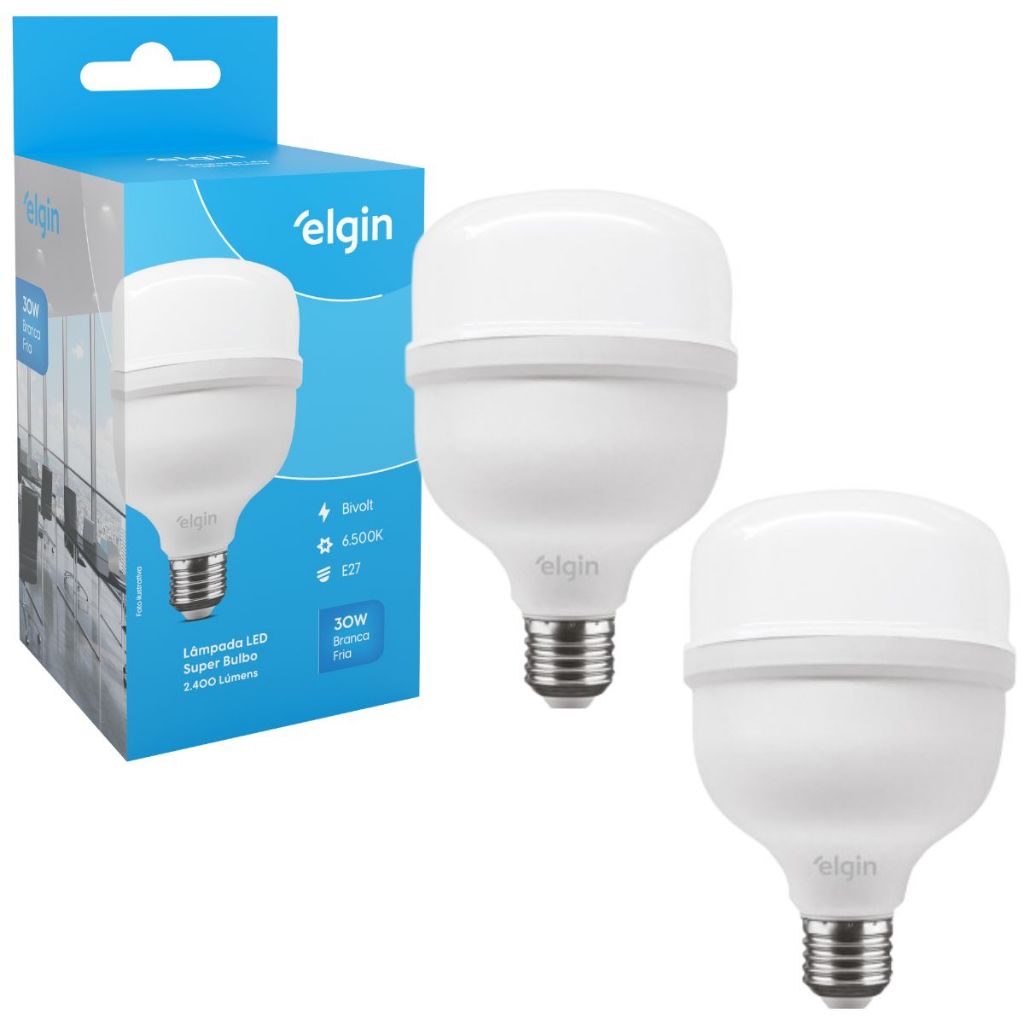 Kit 2 Lâmpadas Super Bulbo Alta Potência Led 40w 6500k - Elgin em Oferta na Shopee