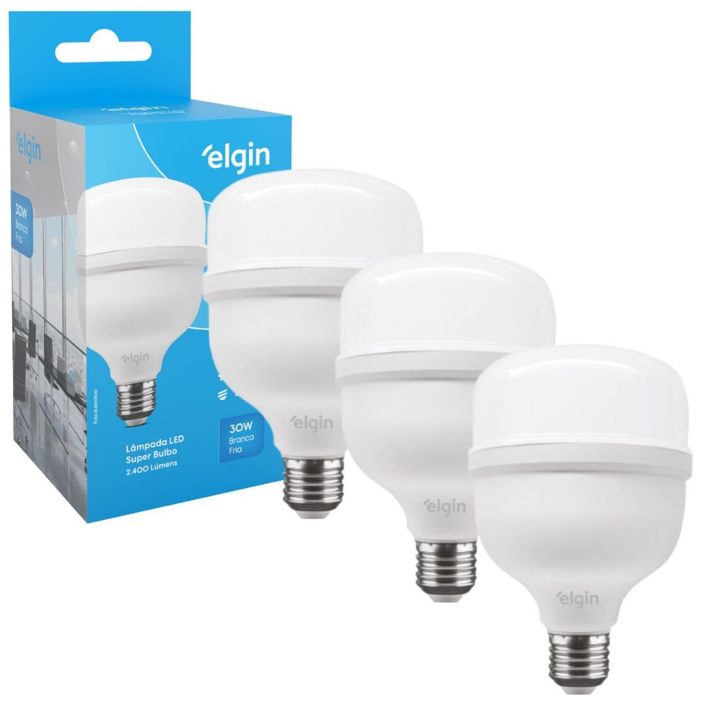 Kit 3 Lâmpadas Super Bulbo Alta Potência Led 40w 6500k - Elgin em Oferta na Shopee