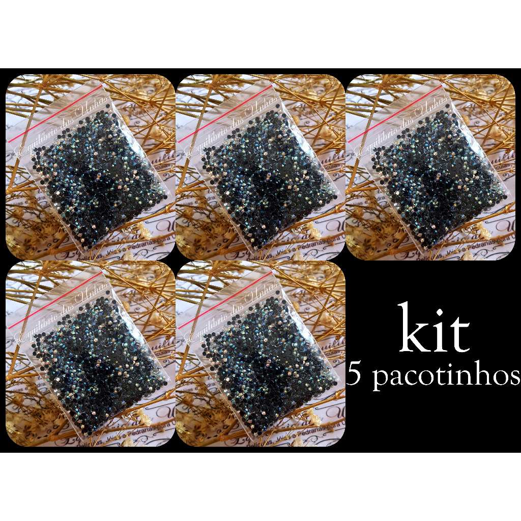 kit Strass 5/10/20/30 pacotinhos 1,8mm e 2mm pedrarias para unhas, joias de unha