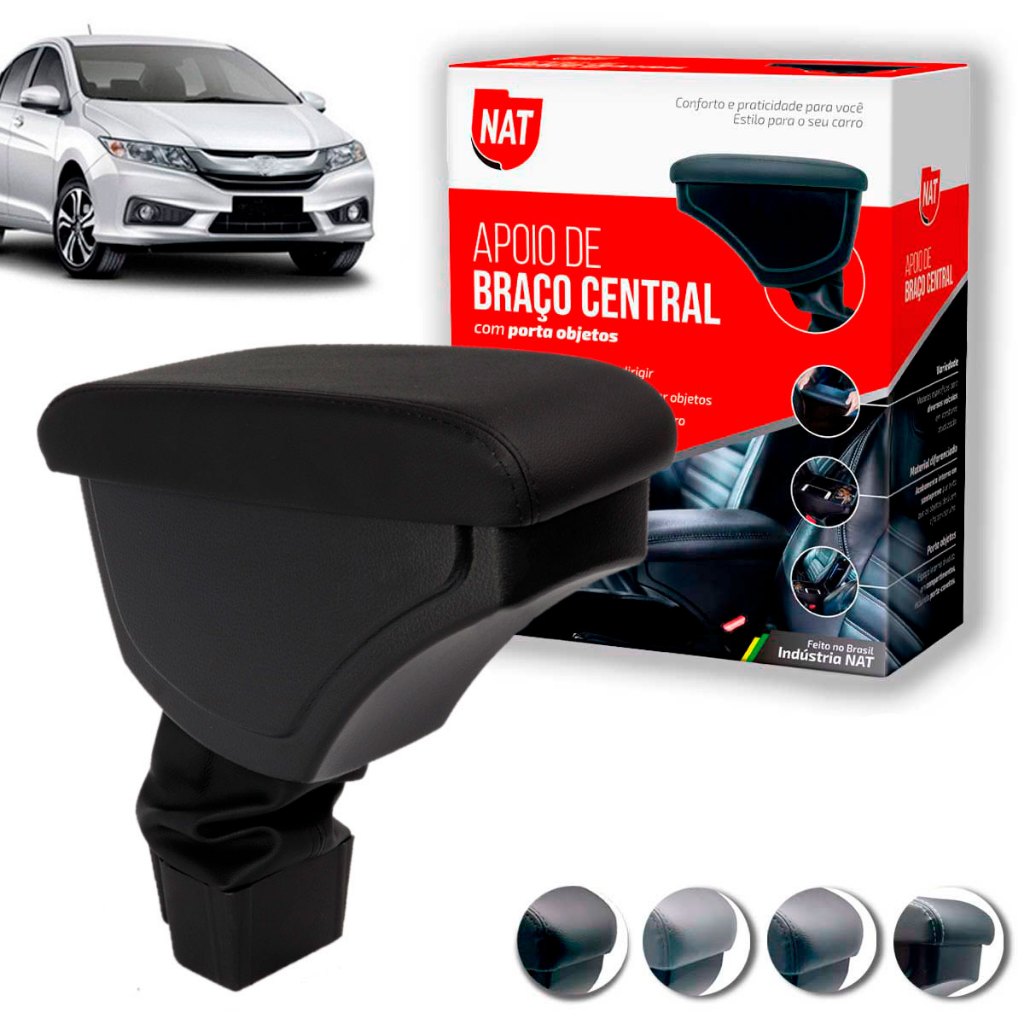 Apoio de Braço City Ano 2015 Até 2023 C/ Porta Objeto em Oferta na Shopee