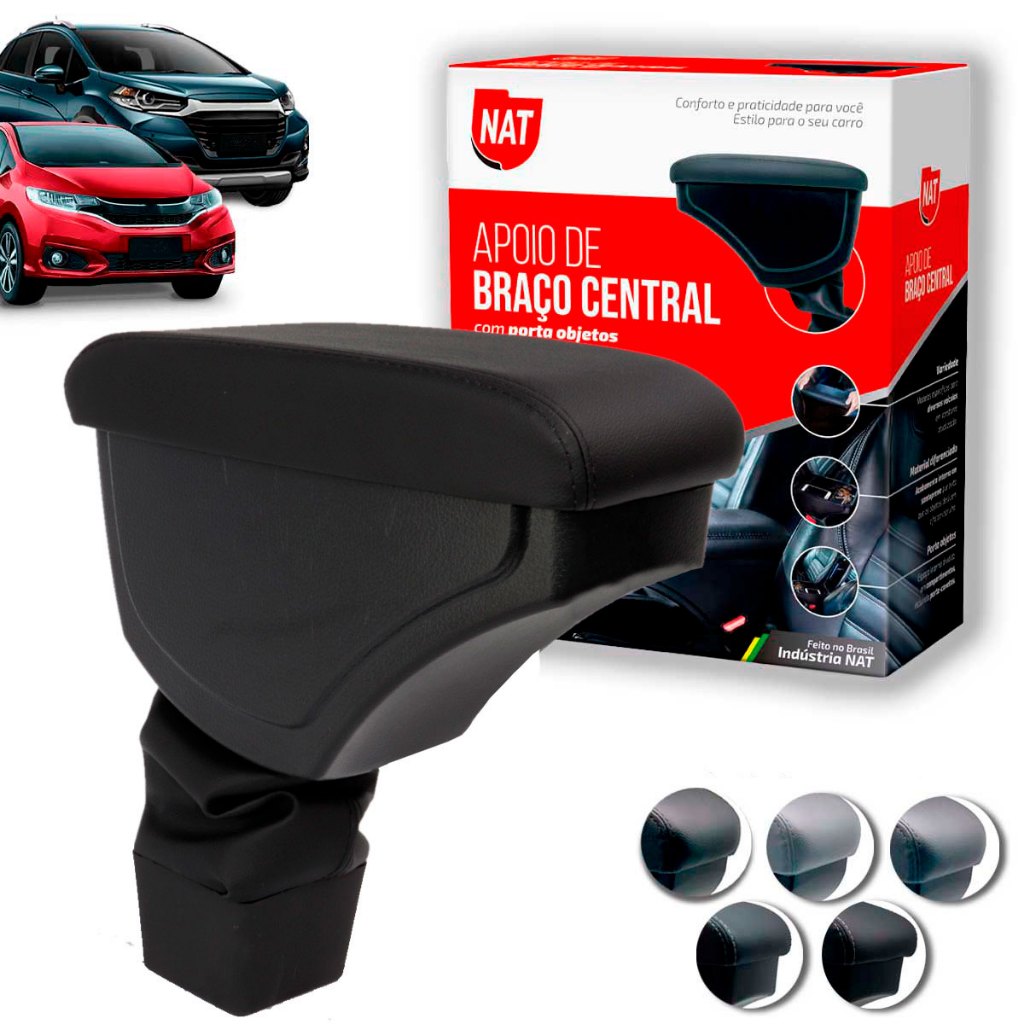 Apoio de Braço Fit E Wrv Ano 2015 Até 2021 C/ Porta Objeto em Oferta na Shopee