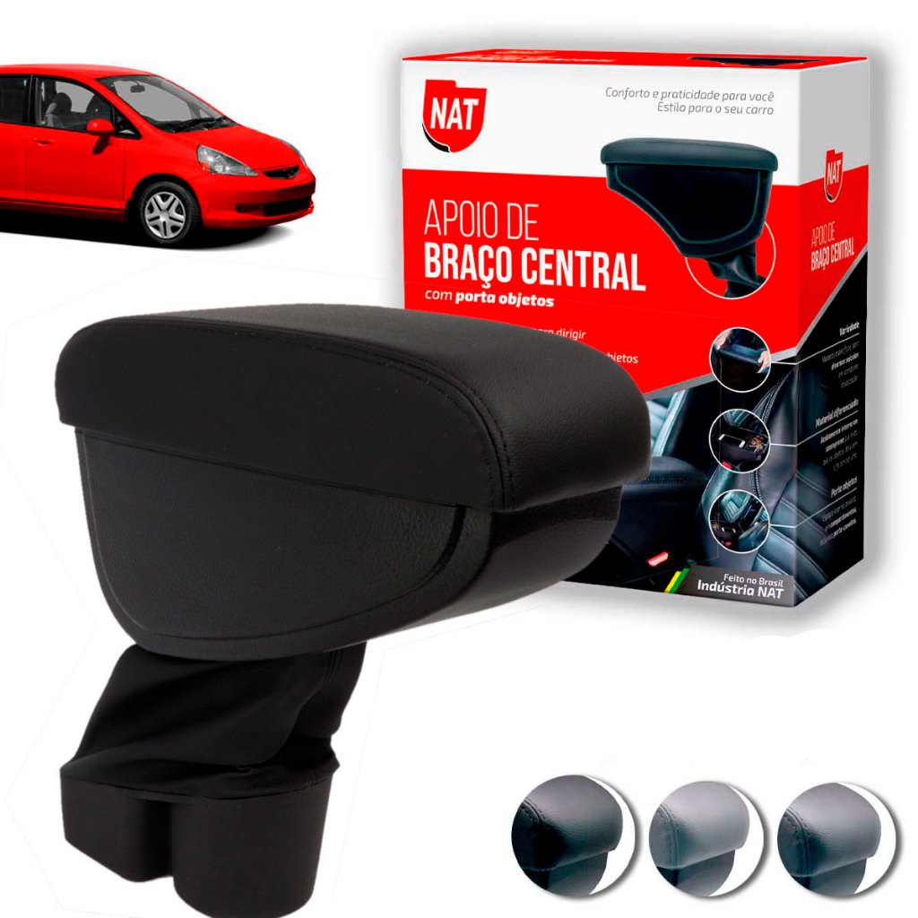 Apoio de Braço  Fit Ano 2004 Até 2008 C/ Porta Objeto