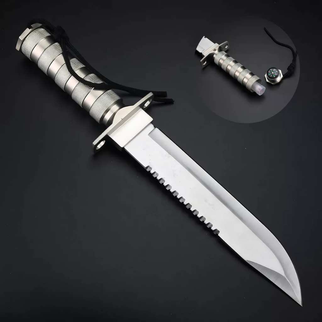 Faca De Caça Churrasco Full Tang Modelo Luxo C/ Bainha Nylon em Oferta na Shopee