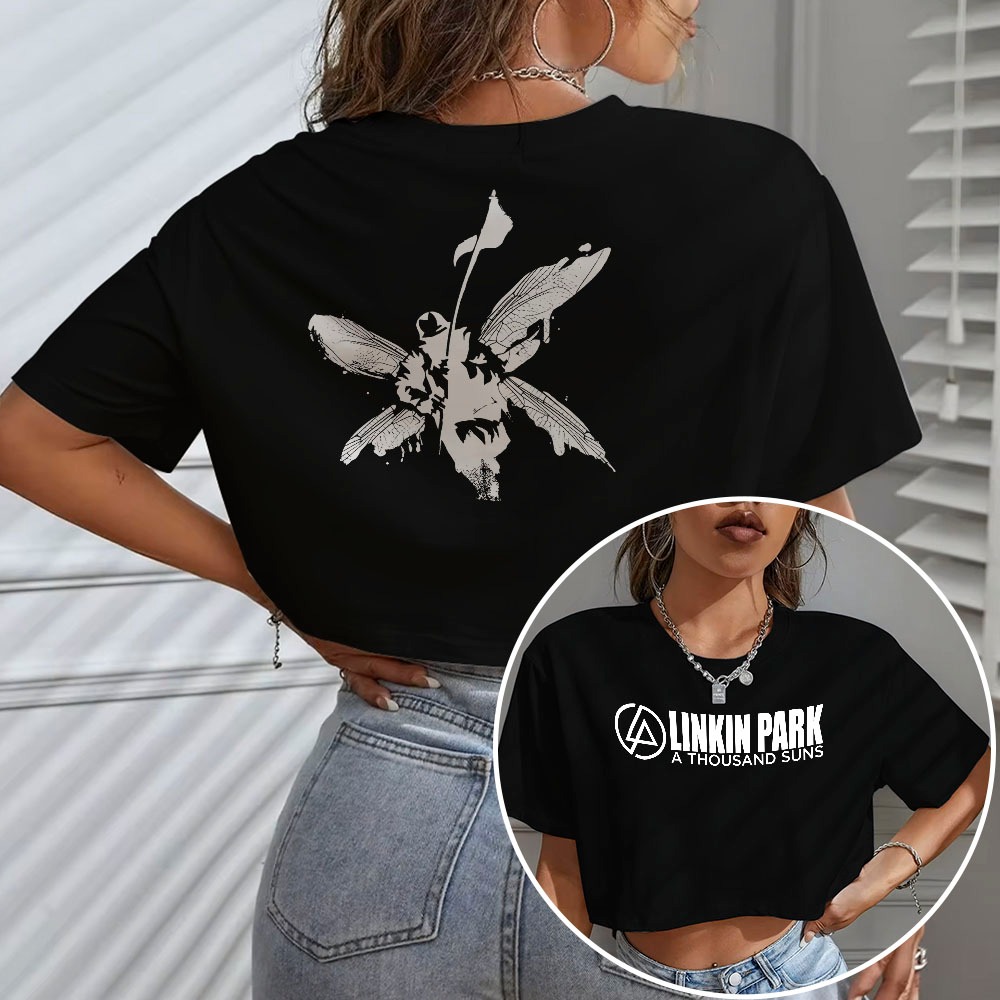 Blusa Cropped Feminina Simbolo Linkin Park Banda Rock Algodao Frente E Costas em Oferta na Shopee