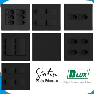 MONTE SEU KIT Recta Black Preta Satin Fosco Conjunto 4x4 Tomada 10a 20a Interruptor Simples Paralelo em Oferta na Shopee