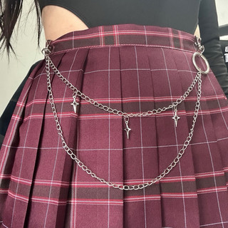Corrente de Cristal - Corrente de Calça Dupla Camada com pingente de estrela pingente de cristal