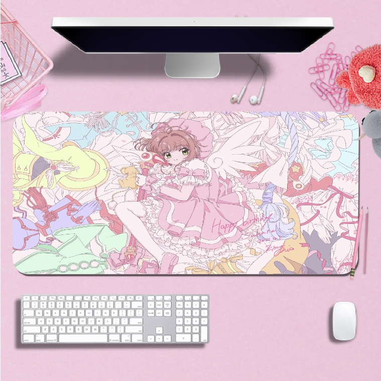 Mouse Pad Gamer p/ Desktop Borda Costurada Estampas Sakura