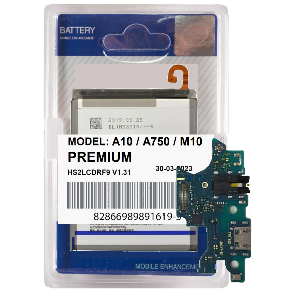 Kit Battria + Placa Conector Carga Compatível Galaxy Galaxy A7 2018 A750 Entrada Usb + Turbo!