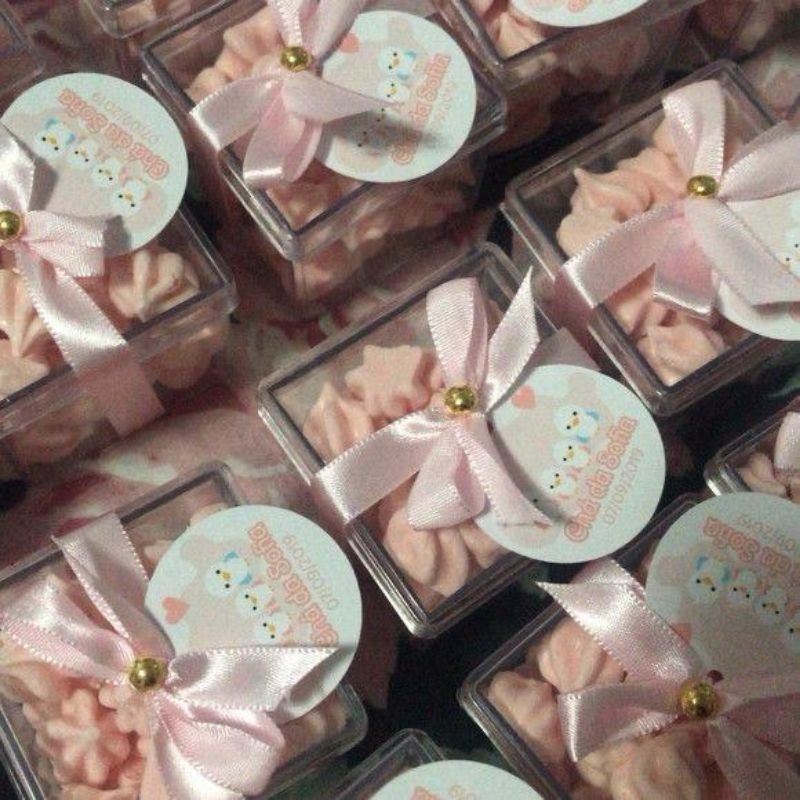 100 Caixinhas Acrílico Personalizadas com Laço e Tag 5x5 Lembrancinhas de festa