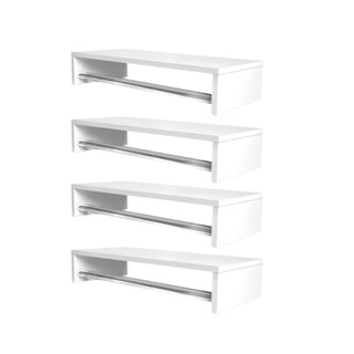 Kit 4 Cabideiro De Parede Arara  De Roupas Com Prateleira Closet Organização em Oferta na Shopee