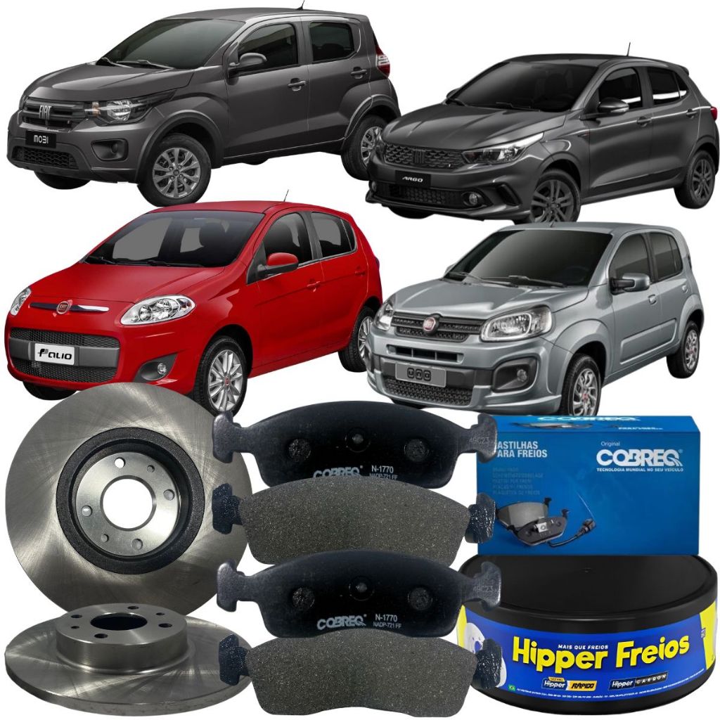 Jogo Disco Sólido Pastilha Freio Dianteira Fiat Palio Mobi Argo em Oferta na Shopee