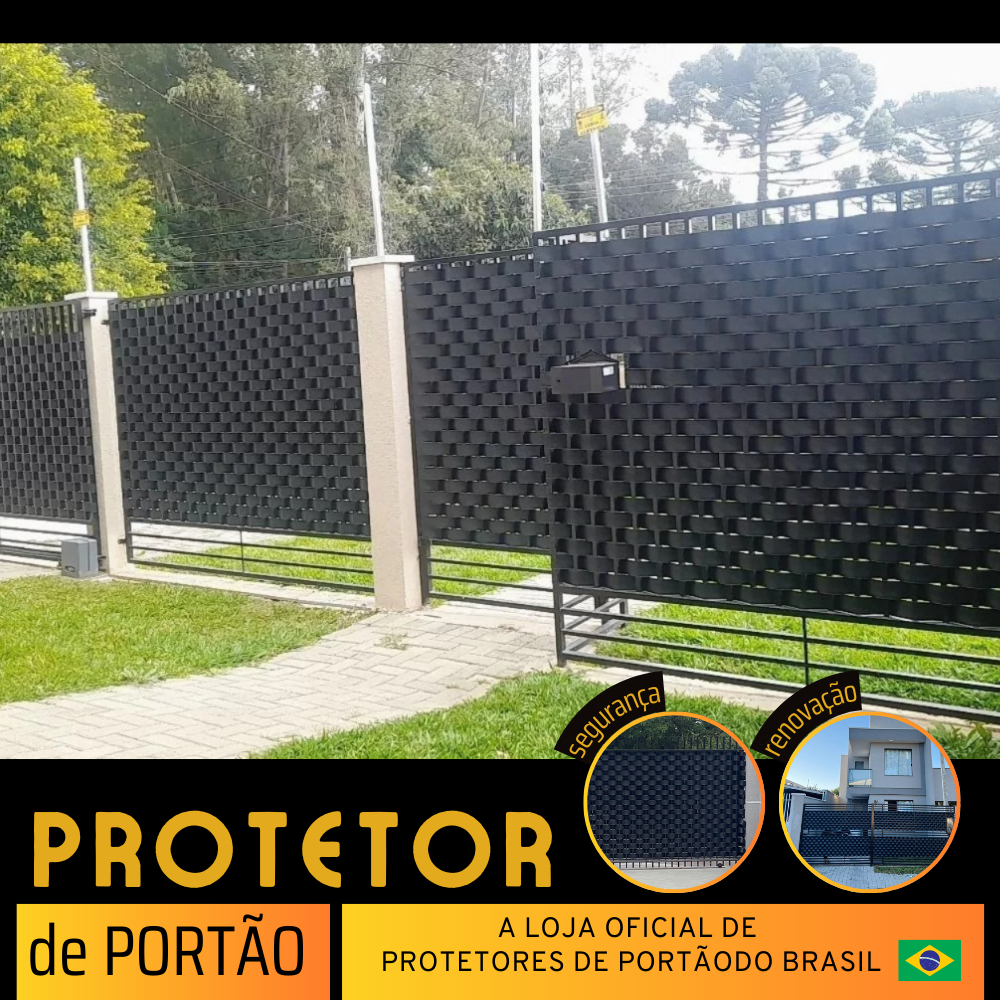 Protetor de Portão com 10 cm de altura [KIT INSTALAÇÃO COMPLETO] em Oferta na Shopee