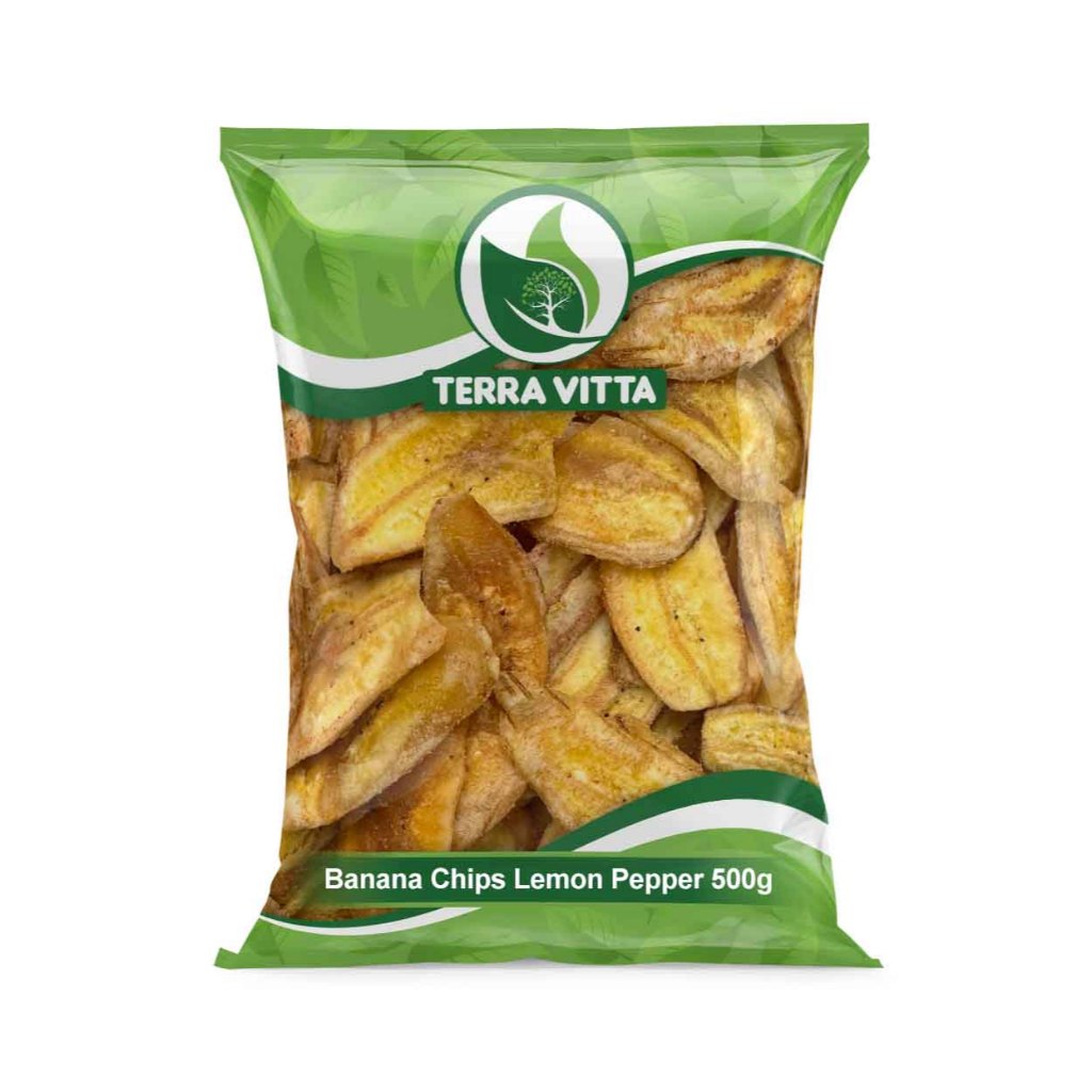 Banana Chips Sabor Lemon Pepper 500g em Oferta na Shopee
