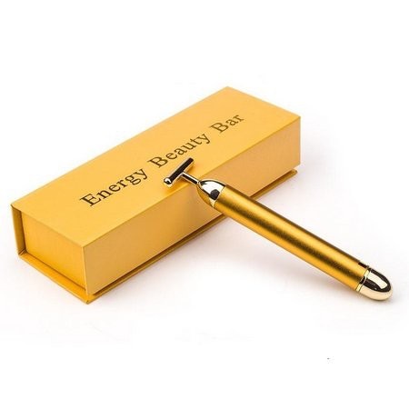 Massageador Facial Eletrico 24K Dourado Lifting Afina o Rosto Anti Olheiras