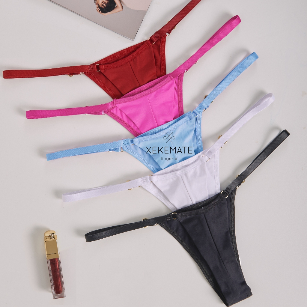 Kit com 5 Calcinhas Fio Duplo Conforto em Microfibra Alças Reguláveis String Forro de Algodão em Oferta na Shopee