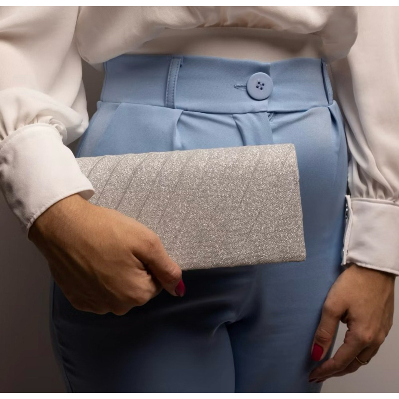 Clutch Bolsa Feminina Com Alça Removível Brilho Bsinha Festa Formatura Casamento linda