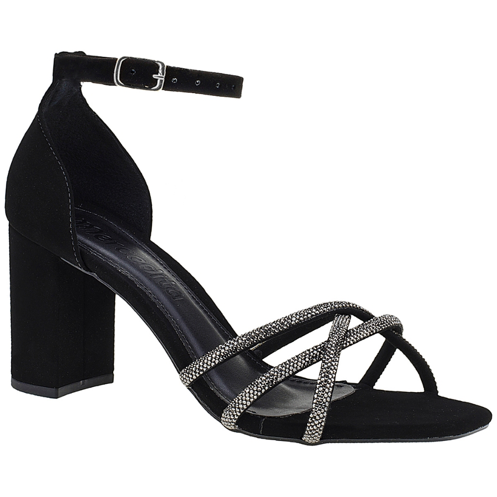Sandália Feminina Salto Alto Shekinah By Mercedita Tiras Strass Original Confortável Lançamento em Oferta na Shopee