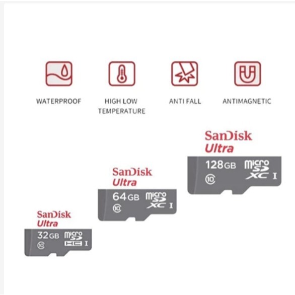 Sandisk Cartão de Memória SD Ultra A1 8GB 16GB 32GB 64GB 128BG 48M/S para celular Microsd Card