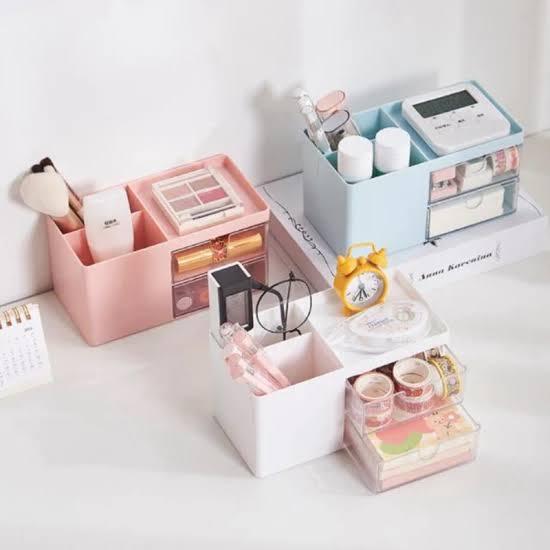 Gaveta de plástico de armazenamento de mesa Office Student Papelaria porta-lápis