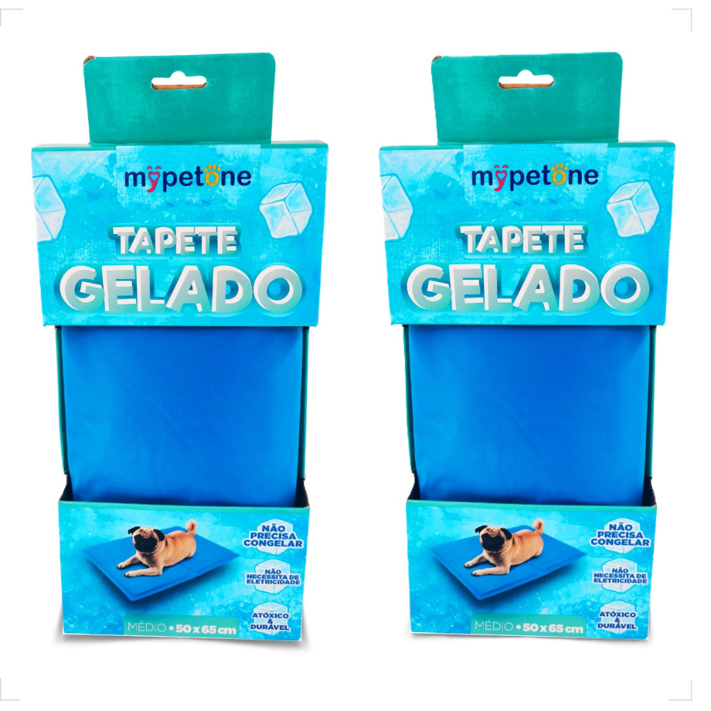 2 Tapete Gelado Mypetone 65x50 Tamanho Médio para Cães - Azul em Oferta na Shopee